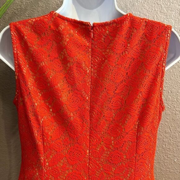 #450 black label Evan Picone, immediately orange/nude Lacey fit and flare size 4 - Picture 9 of 13